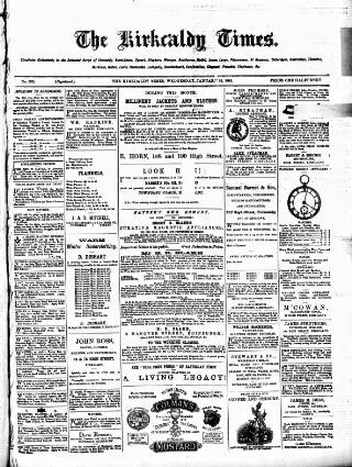 cover page of Kirkcaldy Times published on January 26, 1881