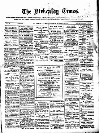 cover page of Kirkcaldy Times published on November 23, 1881