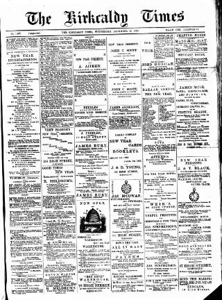 cover page of Kirkcaldy Times published on December 28, 1892