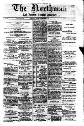 cover page of Northman and Northern Counties Advertiser published on November 8, 1890