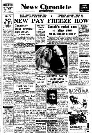 cover page of Daily News (London) published on November 23, 1957