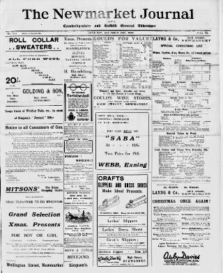 cover page of Newmarket Journal published on December 25, 1926