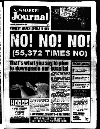 cover page of Newmarket Journal published on November 23, 1989