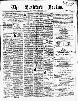 cover page of Bradford Review published on November 23, 1867