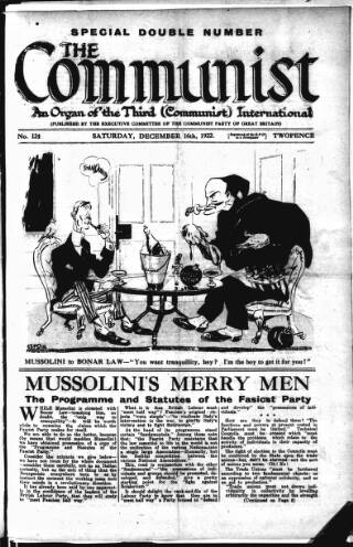 cover page of Communist (London) published on December 16, 1922