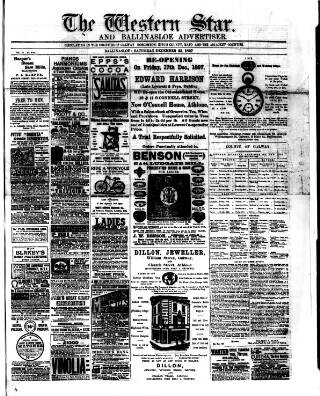 cover page of Western Star and Ballinasloe Advertiser published on December 25, 1897