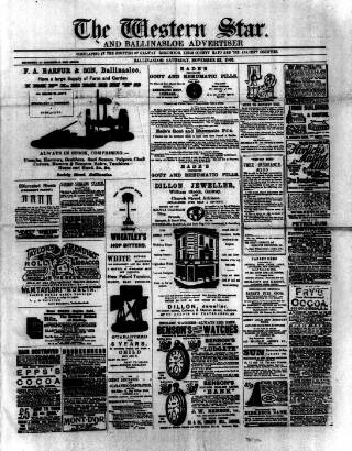 cover page of Western Star and Ballinasloe Advertiser published on November 23, 1901