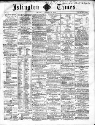 cover page of Islington Times published on January 26, 1861