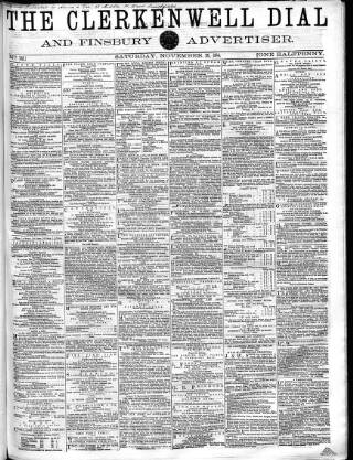 cover page of Clerkenwell Dial and Finsbury Advertiser published on November 26, 1864