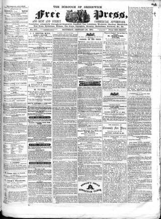 cover page of Borough of Greenwich Free Press published on January 26, 1861