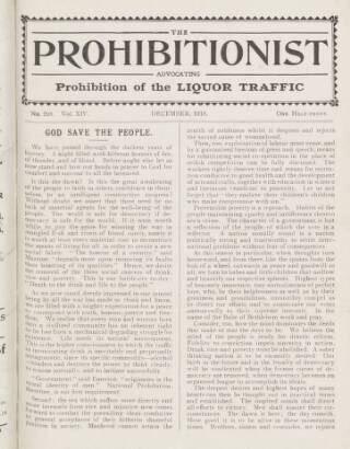 cover page of Prohibitionist published on December 1, 1918