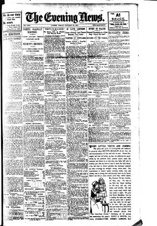 cover page of Evening News (London) published on January 26, 1906