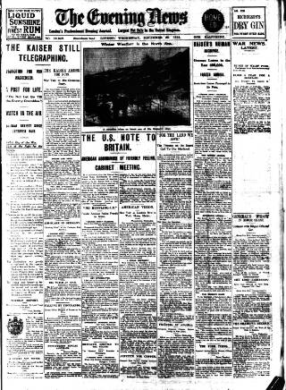 cover page of Evening News (London) published on December 30, 1914