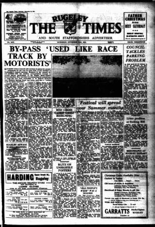 cover page of Rugeley Times published on November 23, 1957