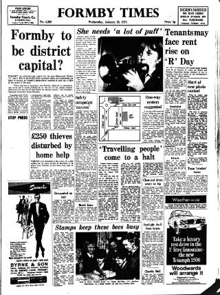 cover page of Formby Times published on January 26, 1972