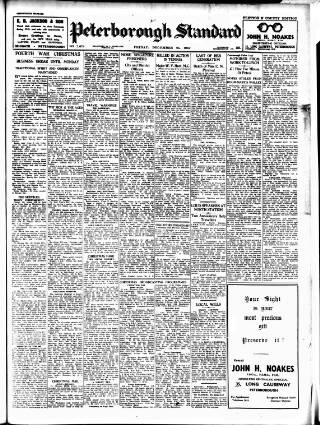 cover page of Peterborough Standard published on December 25, 1942