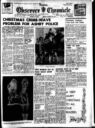 cover page of Burton Observer and Chronicle published on December 25, 1969