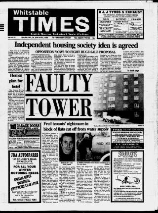 cover page of Whitstable Times and Herne Bay Herald published on January 26, 1989