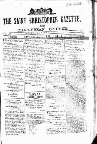 cover page of St. Christopher Gazette published on January 26, 1872