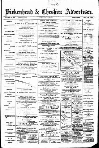 cover page of Birkenhead & Cheshire Advertiser published on January 26, 1884