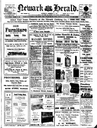 cover page of Newark Herald published on December 25, 1915