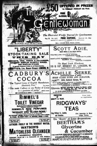 cover page of Gentlewoman published on January 26, 1895