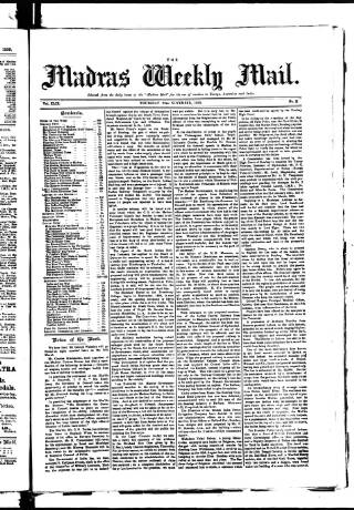 cover page of Madras Weekly Mail published on November 23, 1899