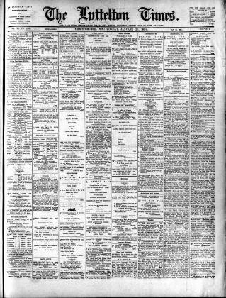 cover page of Lyttelton Times published on January 26, 1903