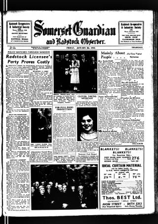 cover page of Somerset Guardian and Radstock Observer published on January 26, 1951