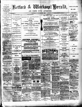 cover page of Retford and Worksop Herald and North Notts Advertiser published on January 26, 1895