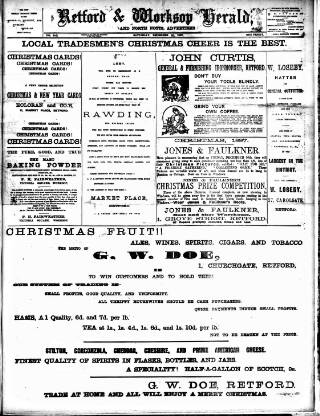 cover page of Retford and Worksop Herald and North Notts Advertiser published on December 25, 1897