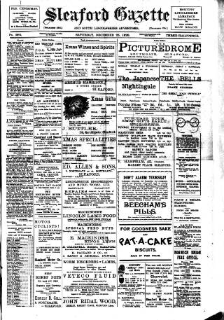 cover page of Sleaford Gazette published on December 25, 1920