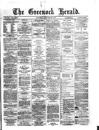 cover page of Greenock Herald published on January 26, 1878