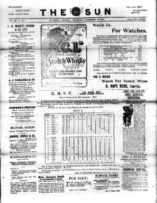 cover page of Sun (Antigua) published on November 23, 1911