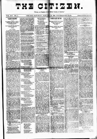 cover page of Chicago Citizen published on January 26, 1895