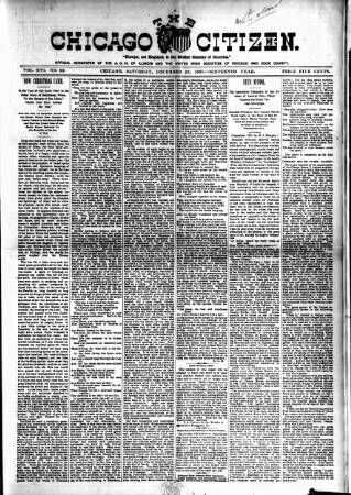 cover page of Chicago Citizen published on December 25, 1897