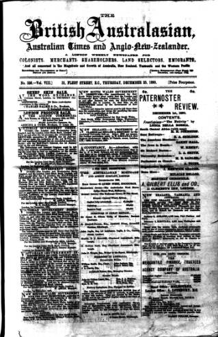 cover page of British Australasian published on December 25, 1890