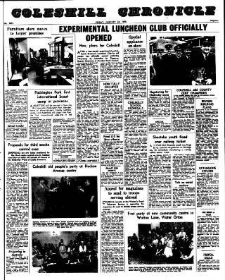 cover page of Coleshill Chronicle published on January 26, 1968