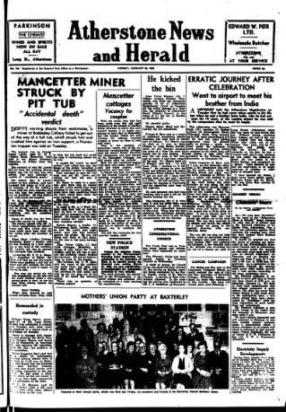 cover page of Atherstone News and Herald published on January 26, 1962