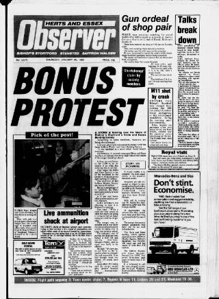 cover page of Herts and Essex Observer published on January 26, 1989