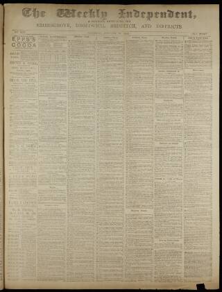 cover page of Weekly Independent (Bromsgrove) published on January 24, 1891