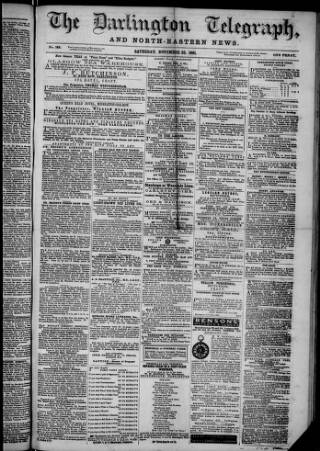 cover page of Darlington Telegraph published on November 23, 1861