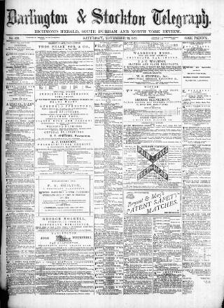 cover page of Darlington & Richmond Herald published on November 23, 1872