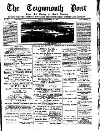 cover page of Teignmouth Post and Gazette published on December 25, 1891