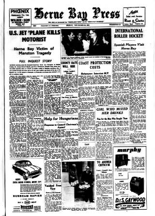 cover page of Herne Bay Press published on November 23, 1956