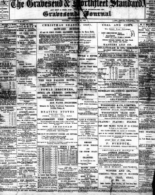 cover page of Gravesend & Northfleet Standard published on December 25, 1897