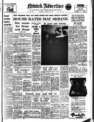 cover page of Newark Advertiser published on November 23, 1960