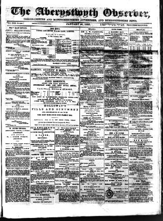 cover page of Aberystwyth Observer published on January 26, 1889