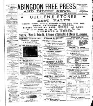 cover page of Abingdon Free Press published on December 25, 1903