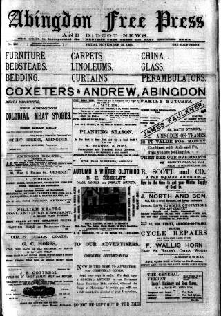 cover page of Abingdon Free Press published on November 23, 1906